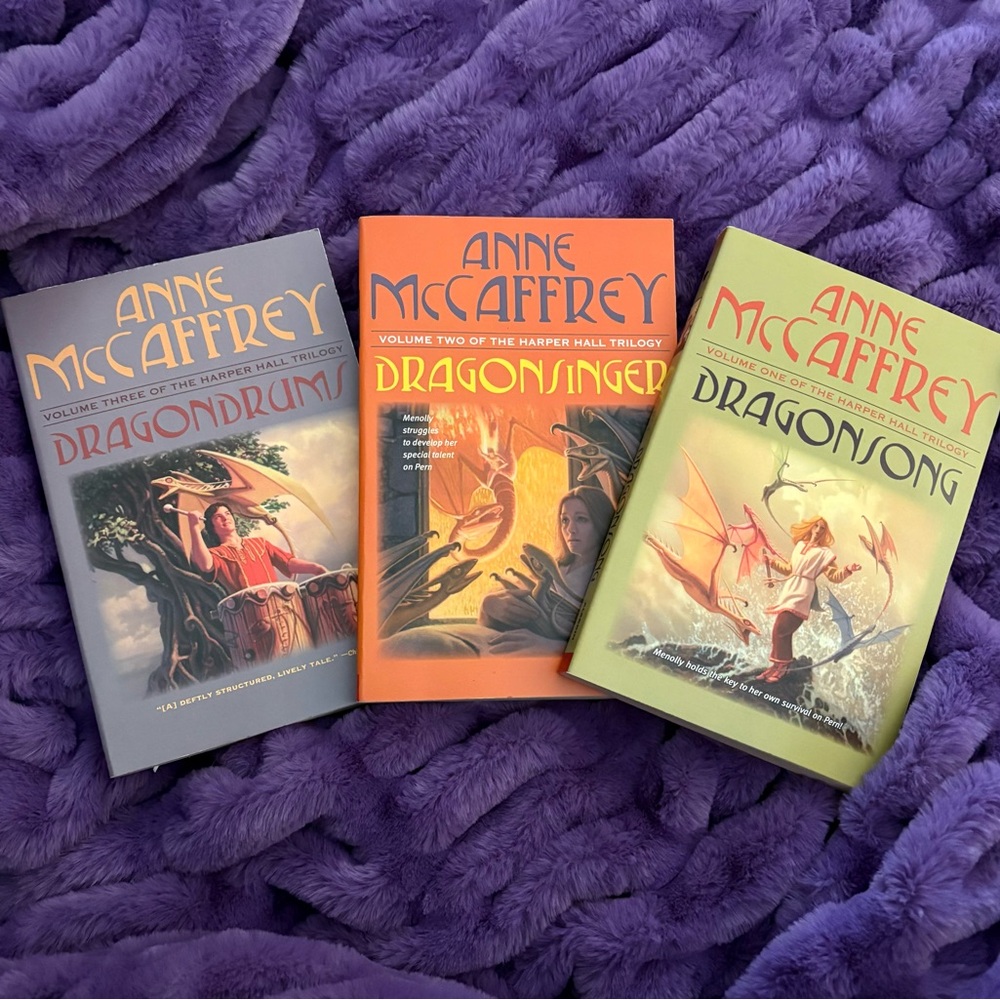 Anne McCaffrey Harper Hall Trilogy Books. Never read. EUC.